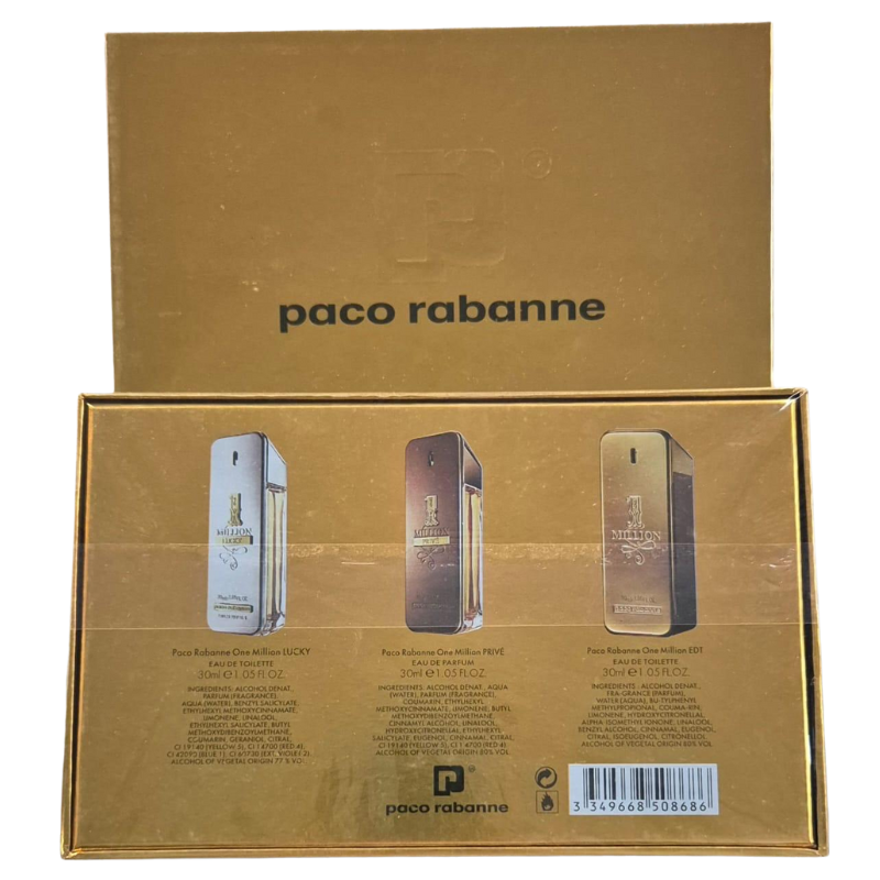 Paco Rabanne 1 Million/Lucky/Prive Gift Set (3x30ml)
