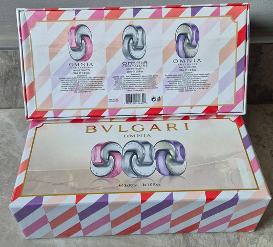 Bvlgari Omnia Set (Striped Box) (3 x 30ml) - Perfume Hut